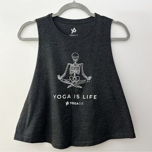 Y6 “Yoga is Life” Halloween Skeleton Cropped Muscle Tank